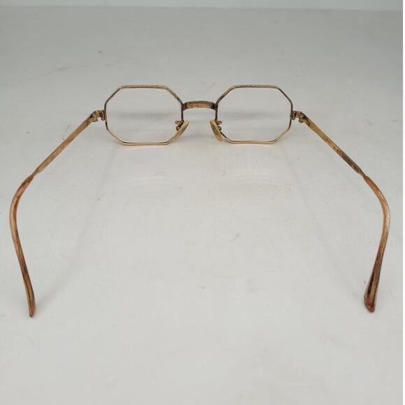 Vintage Mid Century French Gold Octagon Wire Frame Glasses‎ - Picture 5 of 9